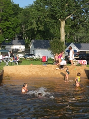 Kids splashing around at Waterside